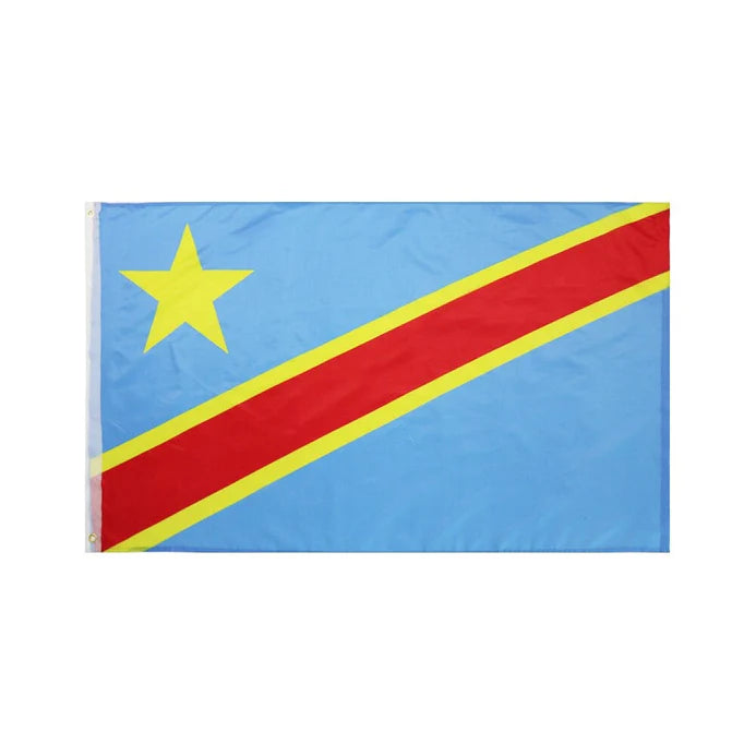 Drapeau RDC 150x100 cm – Supporter République Démocratique du Congo – CAN 2025 Maroc – Coupe d’Afrique