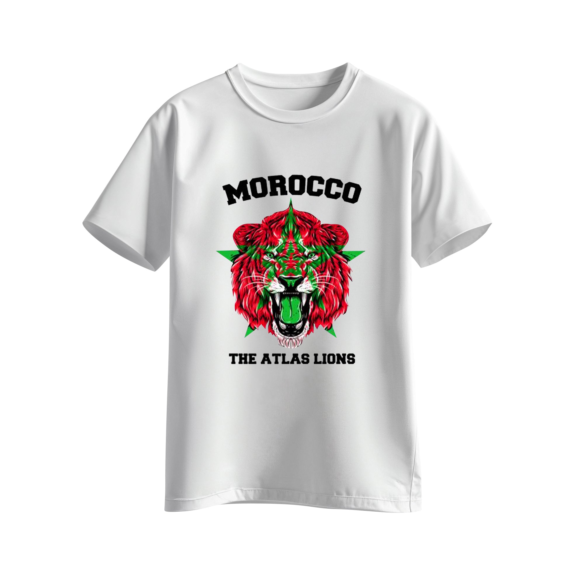 T-shirt Blanc Supporter Maroc – Fierté Nationale CAN 2025 🇲🇦